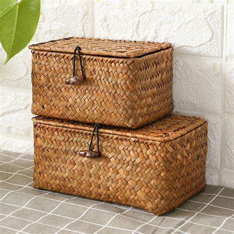 decorative storage basket with lid.